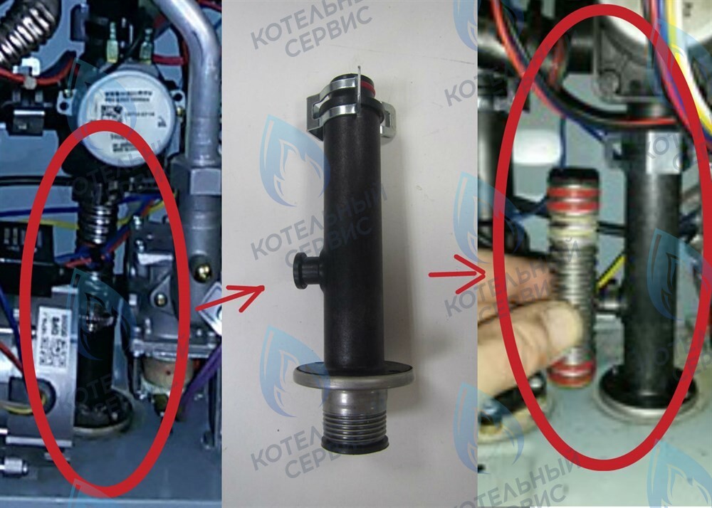H150510010 Ниппель трехходового с краном подпитки ELSOTHERM серия B с клипсой (трубка выхода ОВ с подпиткой) новая исправленная в Новосибирске