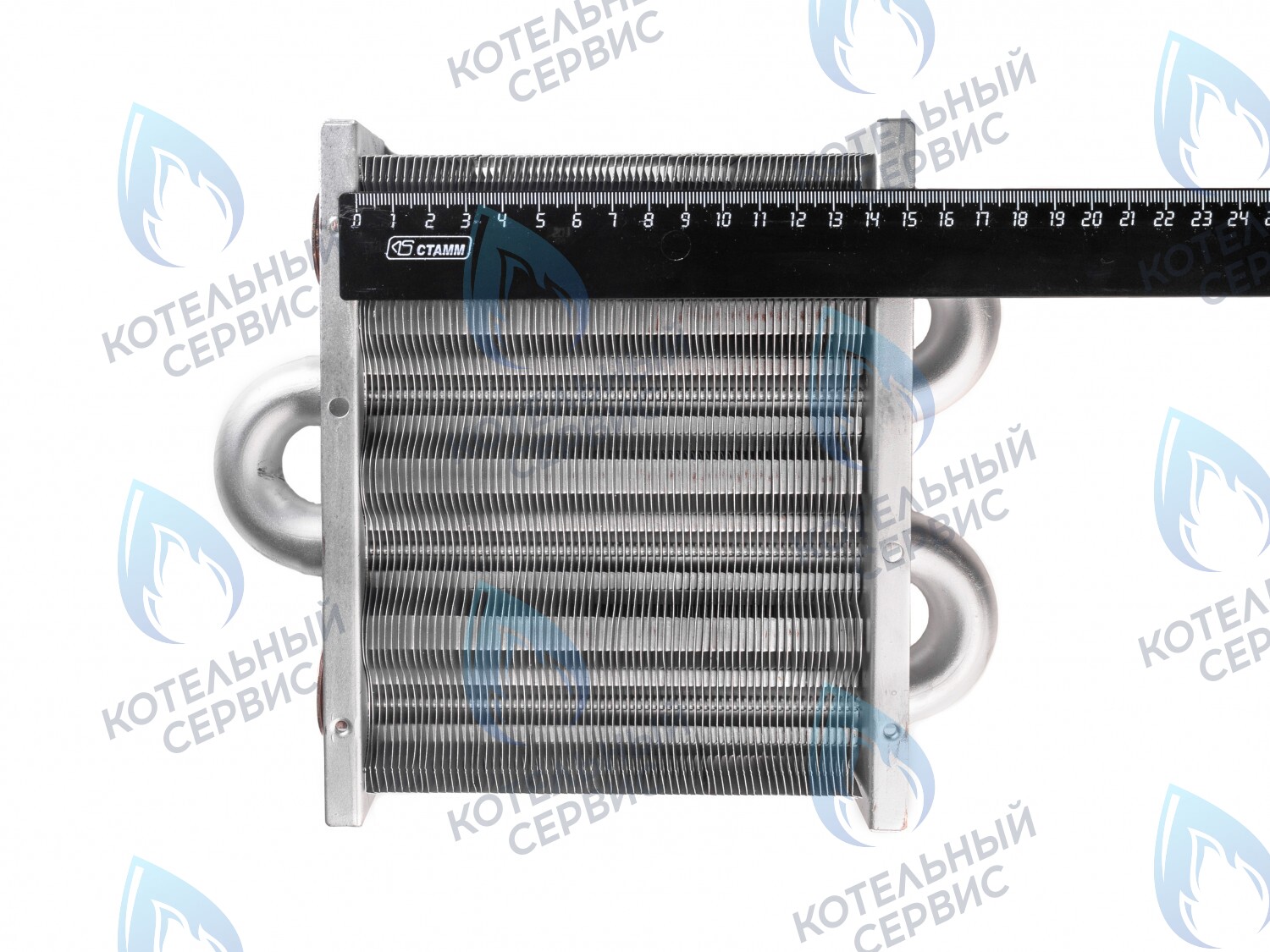 EM021-142 Теплообменник первичный основной (без фитингов) 142мм 67 FIN (100 HSG/ICH/MSC) DAEWOO (3318111100, 3318111120) в Новосибирске