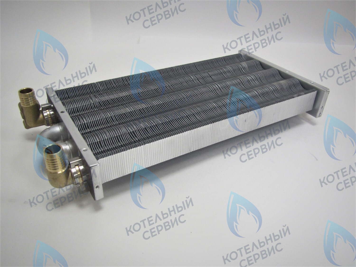 EM021-348-Фитинг-Комп Теплообменник отопления с фитингами (348 мм) 147 FIN (350MSC) DAEWOO в Новосибирске