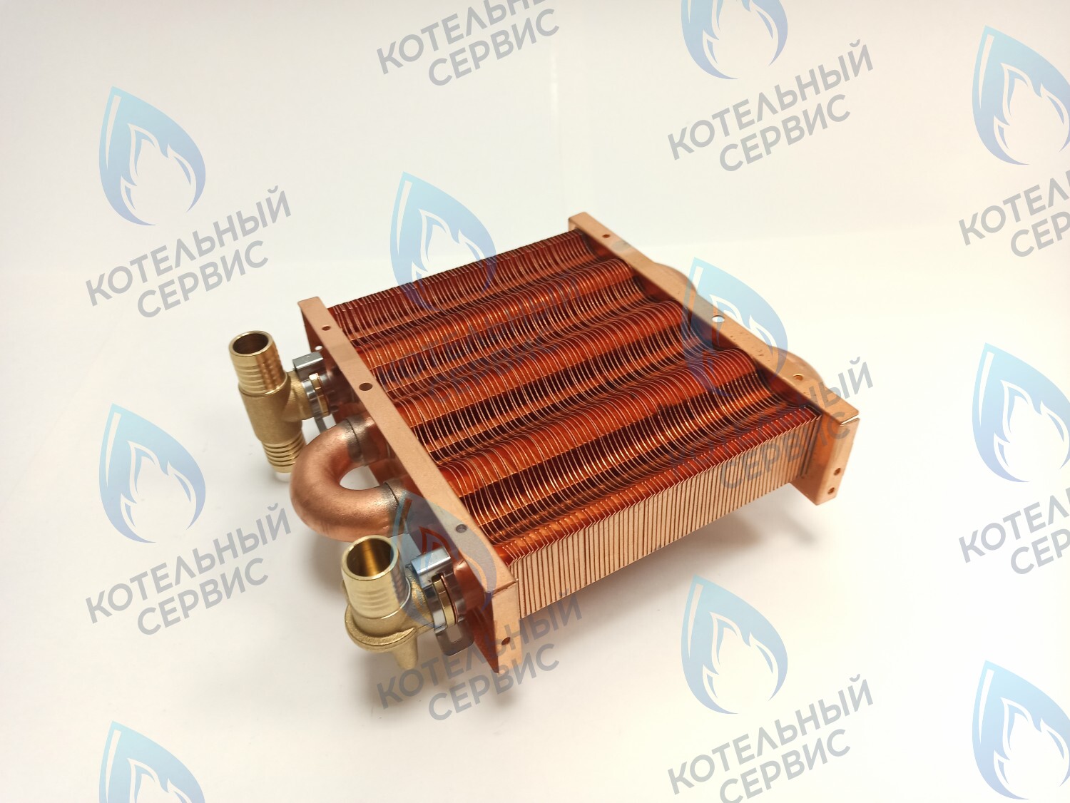 EM021-142-02-Фитинг-Комп Теплообменник отопления с фитингами (142 мм) 67 FIN (100 HSG/ICH/MSC) DAEWOO в Новосибирске