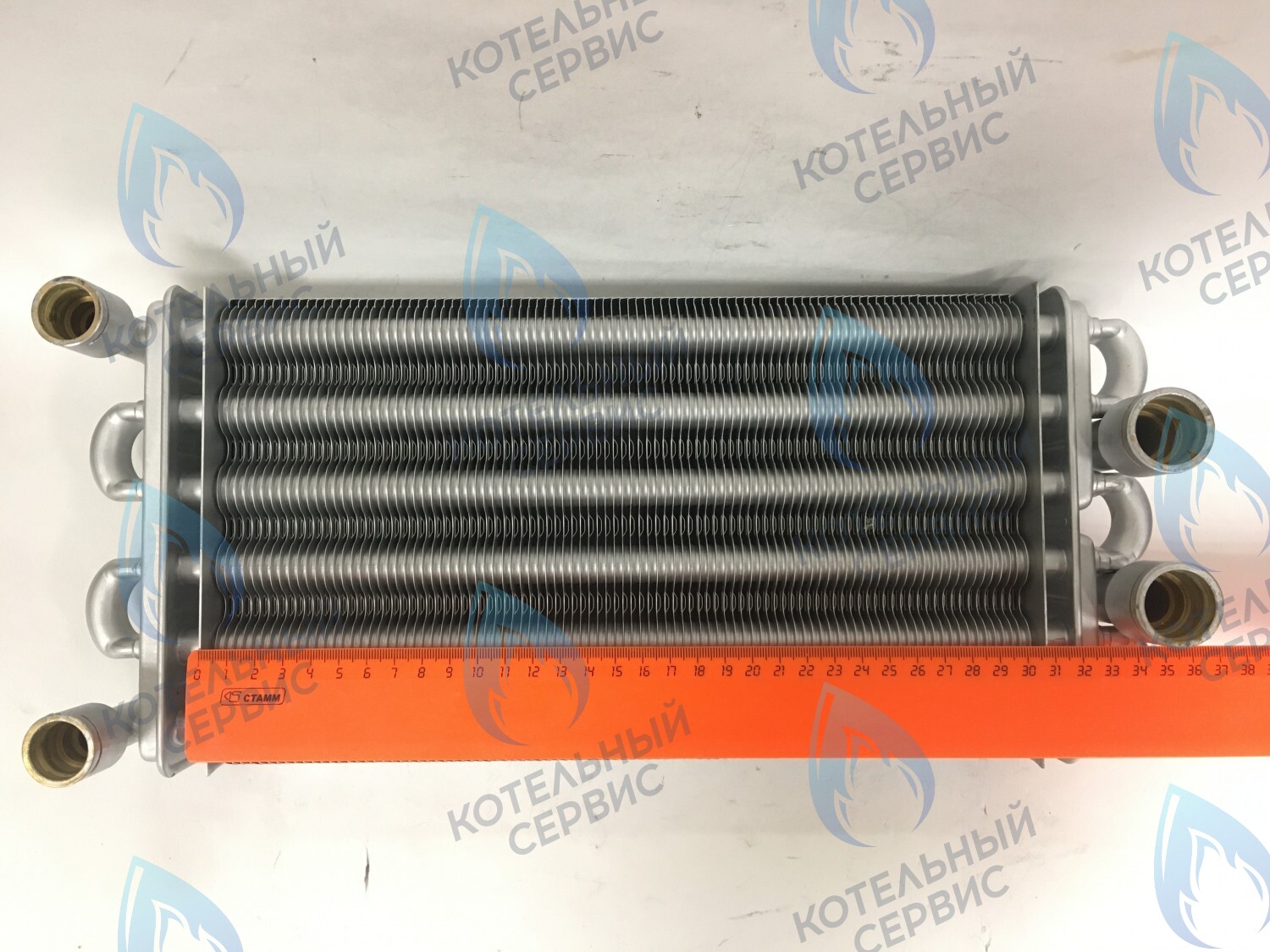 02-2003-01 Теплообменник битермический 30кВт 310мм (до 2007 года, компл-ть 05-2029-01 - 2шт.) GAZLUX в Новосибирске