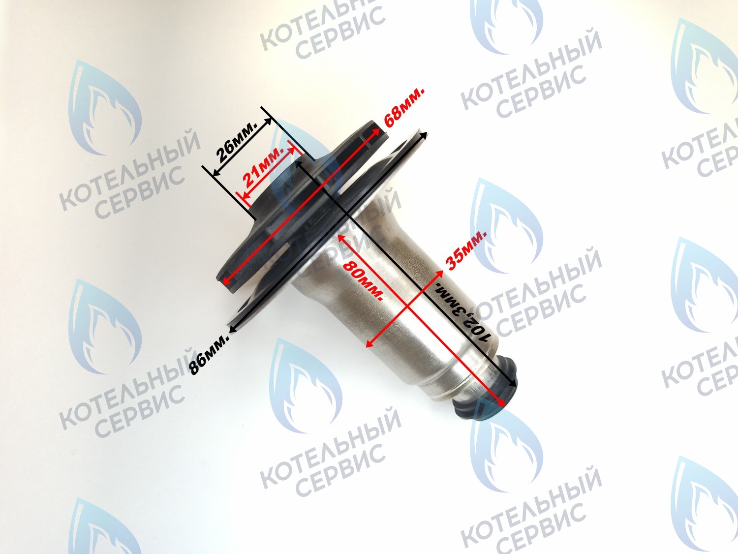 PPR-W21CW-35-03 Втулка ротор насоса (по часовой стрелке) аналог WILO 12/4.1, 12/5, 15/5 (втулка 35мм, колесо 68/21мм) в Новосибирске