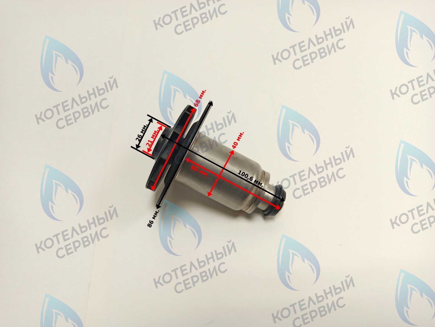 PPR-W21CW-40-02 Втулка ротор насоса (по часовой стрелке) аналог WILO 15/6 (втулка 40мм, короткая 80мм, колесо 68/21мм) в Новосибирске