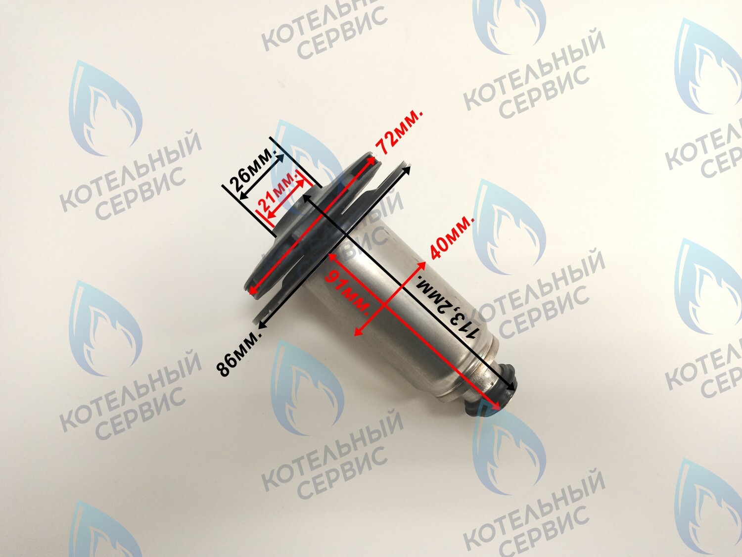 PPR-W21CW-40LONG-02 Втулка ротор насоса (по часовой стрелке) аналог WILO 15/7 (втулка 40мм, длинная 90мм, колесо 72/21мм) в Новосибирске