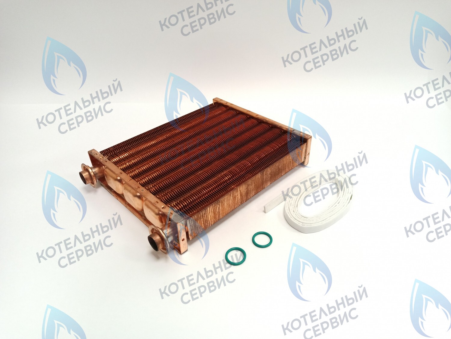EM051-220-02 Теплообменник основной (первичный) (МЕДНЫЙ) Navien (с белыми прокладками в комплекте) Deluxe, Deluxe Plus, Prime, Smart Tok, Ace, Ace Coaxial 30K (30012860A, 30012860B, 30012860C, 30012721B, 30010299A) в Новосибирске