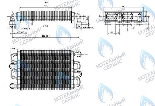 39837660 Теплообменник битермический  (37405340, 39837665) FERROLI в Новосибирске