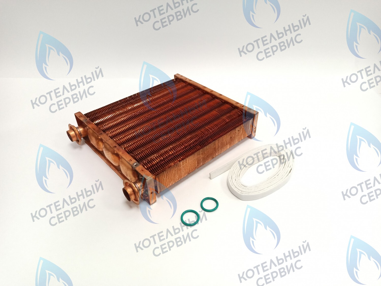 EM052-195-02 Теплообменник основной (первичный) (МЕДНЫЙ) Navien (с белыми прокладками в комплекте) Deluxe Е 10-24K (30021953A) в Новосибирске
