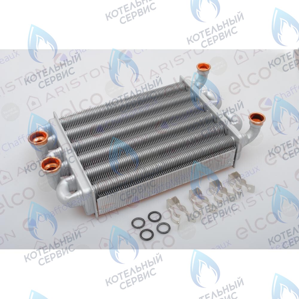 65106300 Битермический теплообменник 220 mm Ariston Egis, As (24 FF версии турбо, длина 220 мм) после 01.03.2008 (65106300) в Новосибирске