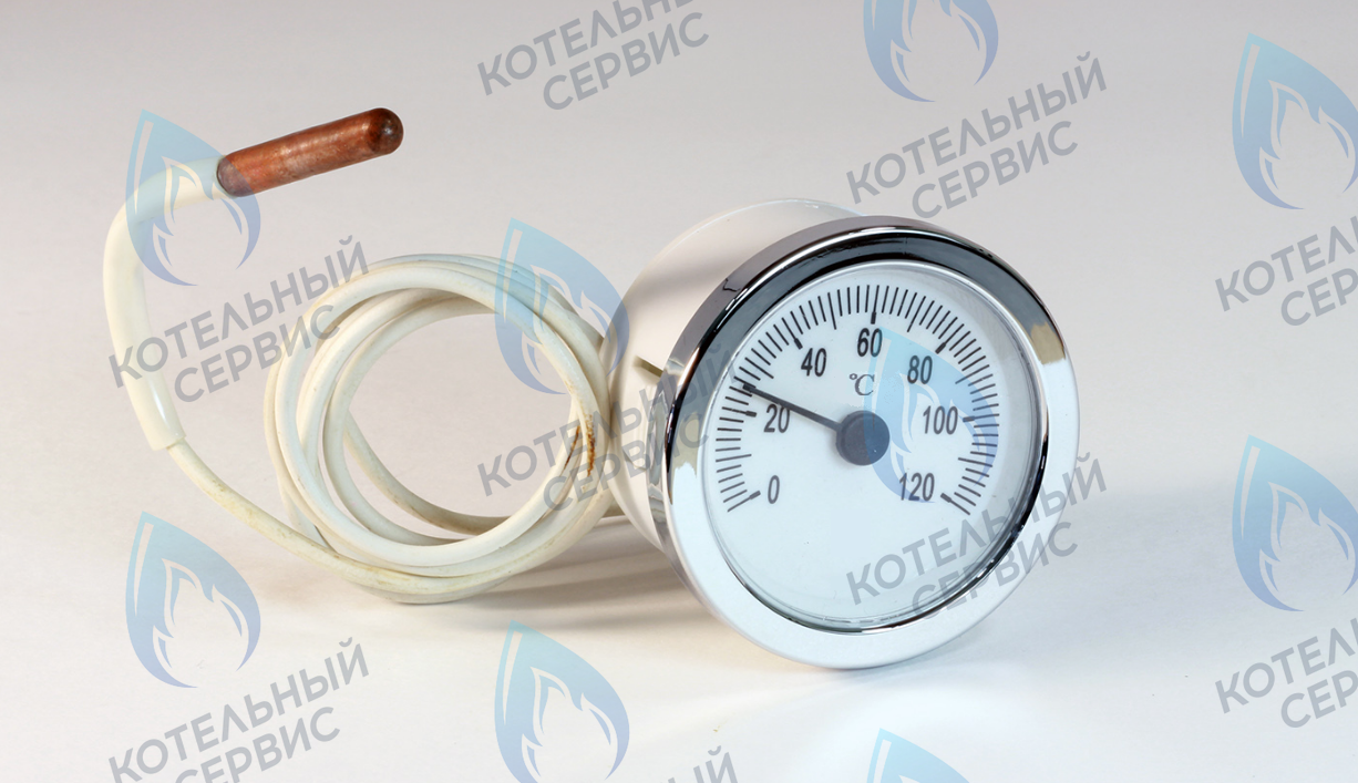 7248048 Термометр круглый хром рамка белый корпус 0-120°C FERROLI в Новосибирске