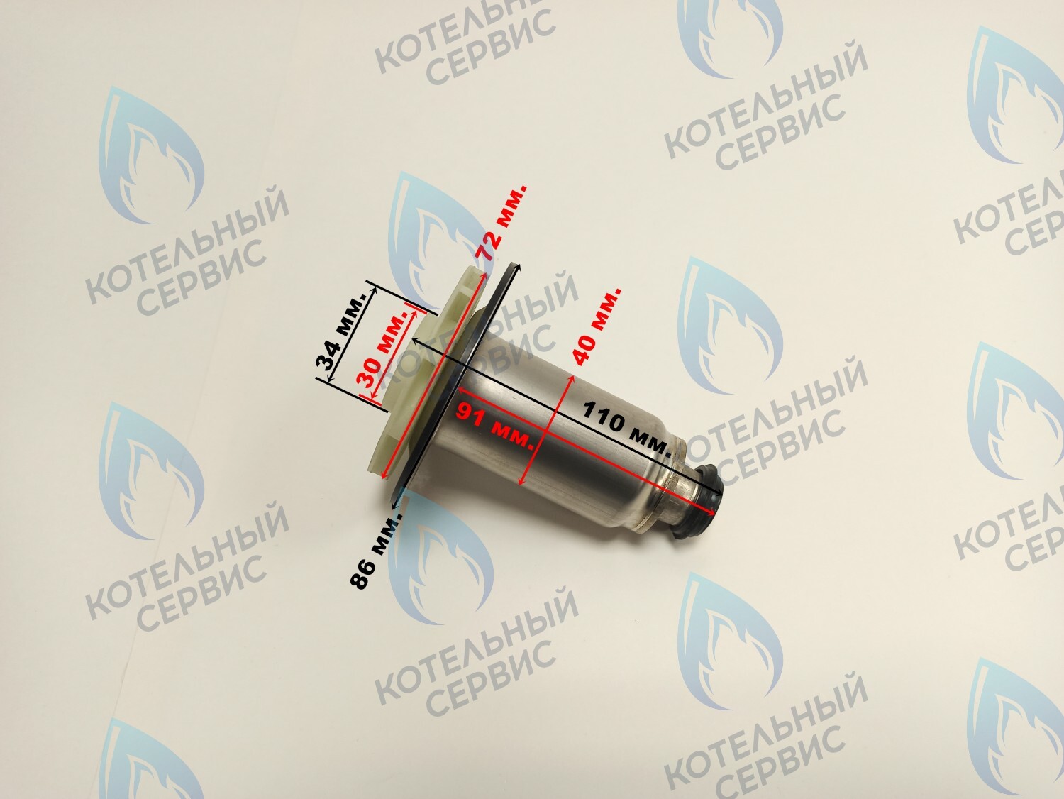 PPR-W30CW-40LONG ОРИГИНАЛ Втулка ротор насоса (по часовой стрелке) WILO 15/7 (втулка 40мм, длинная 90мм, колесо 72/30мм) FONDITAL в Новосибирске