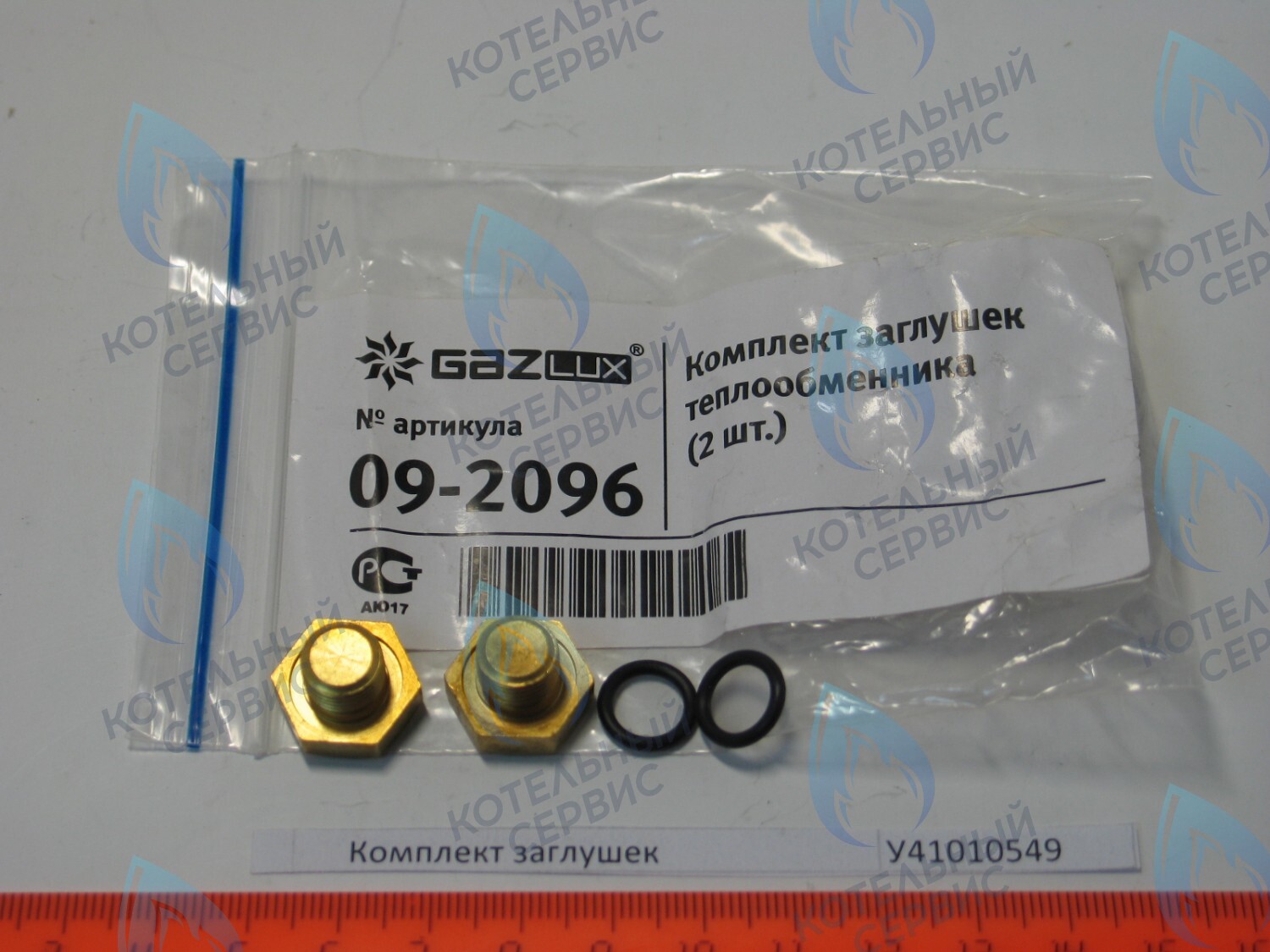 09-2096 Комплект заглушек теплообменника латунь (2шт.) GAZLUX в Новосибирске